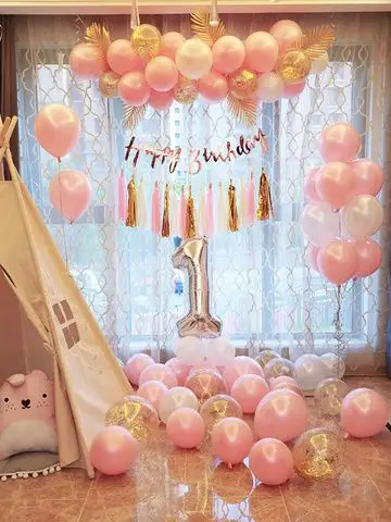 儿童过生日家里装饰简单房间场景布置派对品女孩公主宿舍4岁小孩