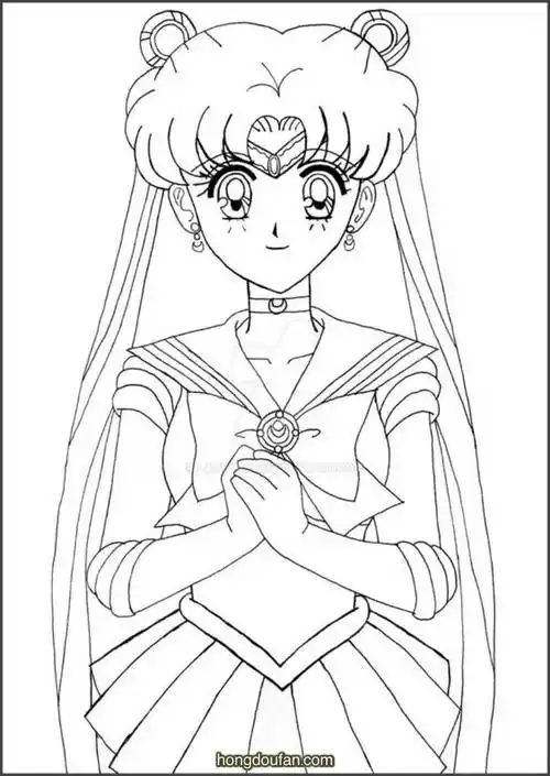 10张魔女美少女战士日本漫少女漫画填色图片下载-红豆饭小学生简笔画