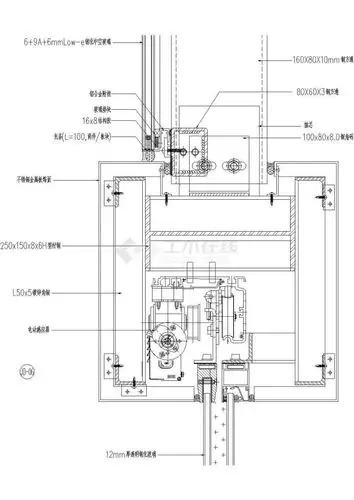 某大门感应门节点详图