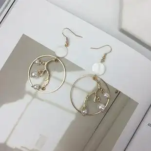 925纯银 韩国个性时尚耳钉饰品唯美珍珠耳环批发耳饰 小饰品