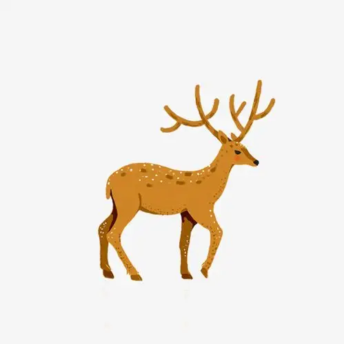 可爱动物梅花鹿卡通手绘高清矢量【免抠元素png】-90设计网
