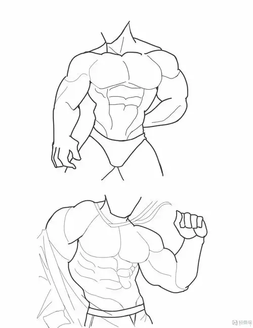 作业:如何学画手绘动漫人物之男性肌肉画法与训练技巧 - rh-9-022会
