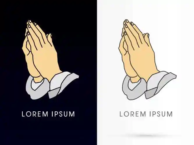 双手合十的矢量标志设计