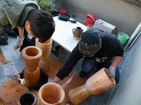 倮倮在大理的相册-我的第一批手鼓制作