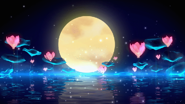 中秋舞台晚会背景唯美荷花塘gif动图图片-正版gif素材401613730-摄