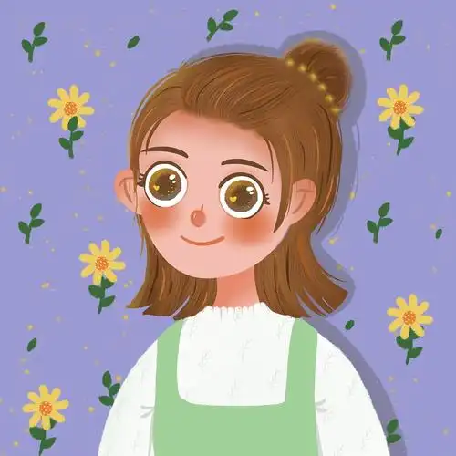 手绘头像卡通可爱女生