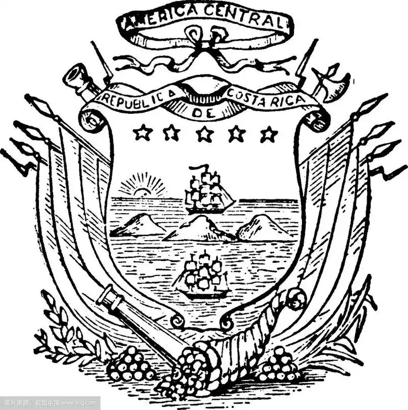 哥斯达黎加的国徽分为两大洋