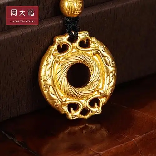 周大福传承系列凤形黄金足金吊坠计价f209135计价黄金吊坠
