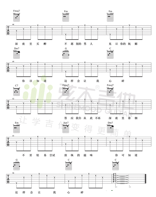 《爱如潮水吉他谱》_张信哲__图片谱完整版_吉他图片谱4张 图4