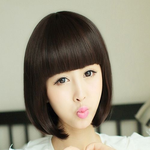 俏丽假发 女短发帅气bobo头斜齐刘海发型 修脸假发短发学生波波头【2