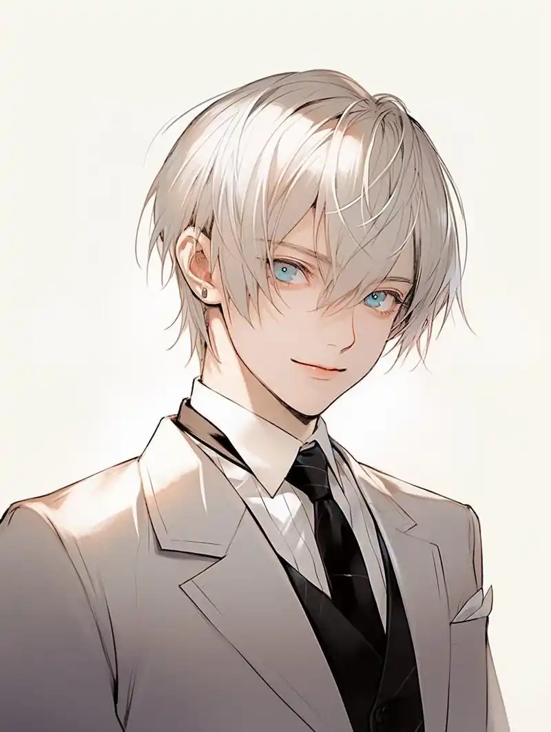 西装白发男头像