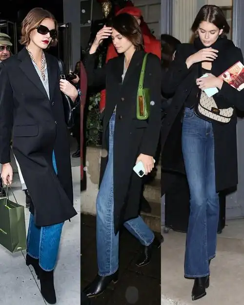 gerber私服街拍合集,秋冬大衣的时髦日常#明星同款  #欧美明星街拍