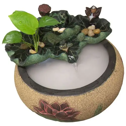 匠心坊荷花中式喷泉流水摆件客厅办公室桌面装饰鱼缸室内水景