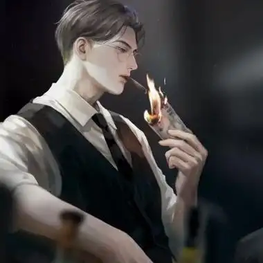 手绘画男生头像彩色,冷酷一身硬汉的气息