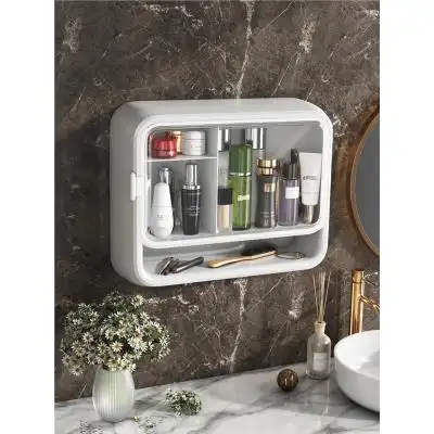 知渡化妆品置物架家用壁挂式免打孔收纳架卫生间架子护肤品收纳盒