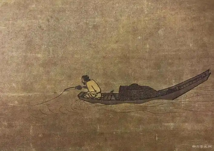 南宋,马远《寒江独钓图》(局部),绢本水墨,轴,26.9x50.