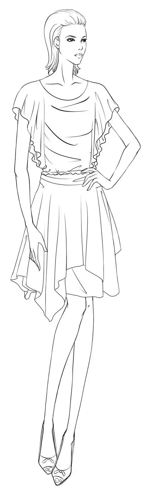 线稿及人体模板-服装画/服装设计手稿 - 穿针引线服装论坛