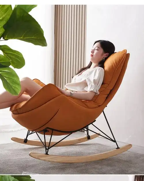 躺椅摇椅 北欧阳台摇椅躺椅小户型懒人客厅家用摇摇椅子大人休闲轻奢