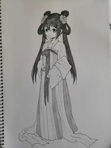 轻漫##阴阳师# 发一个随手画的可供参考的古装妹子