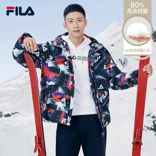 羽绒服fila斐乐官方黄景瑜同款男子2020新款保暖运动羽绒服