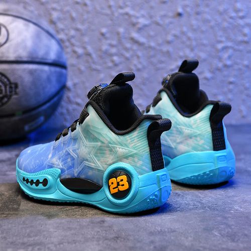 男童春季新款科比篮球鞋儿童女孩透气减震中大童实战跑步运动鞋 蓝色