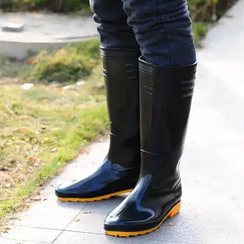 工厂直销工地水鞋高筒雨鞋男士高加厚雨靴防水防滑耐酸碱劳保鞋
