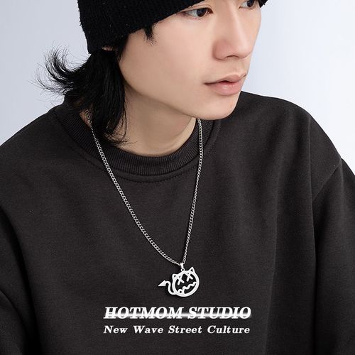 王琳凯同款小恶魔项链男女原创简约小鬼嘻哈网红街头蹦迪吊坠饰品