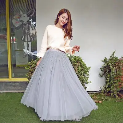春夏季半身裙女半身长裙显瘦公主裙高腰蓬蓬大摆雪纺纱裙仙女裙子