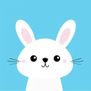 可爱的卡瓦伊卡通人物. 有趣的头娃娃脸. 大耳朵. 贺卡模板.