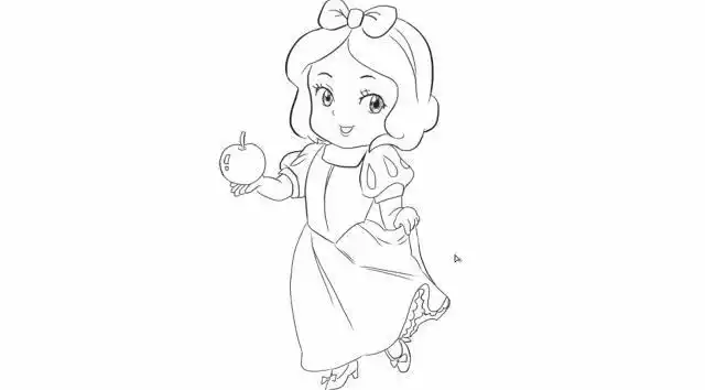 [小林简笔画]绘画儿童早教亲子故事《白雪公主》中的白雪公主与小苹果