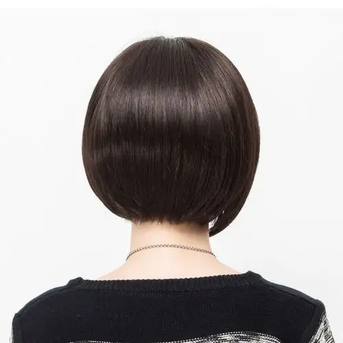 泓泰真人真发短直发挑色波波头齐刘海蓬松修脸假发发套