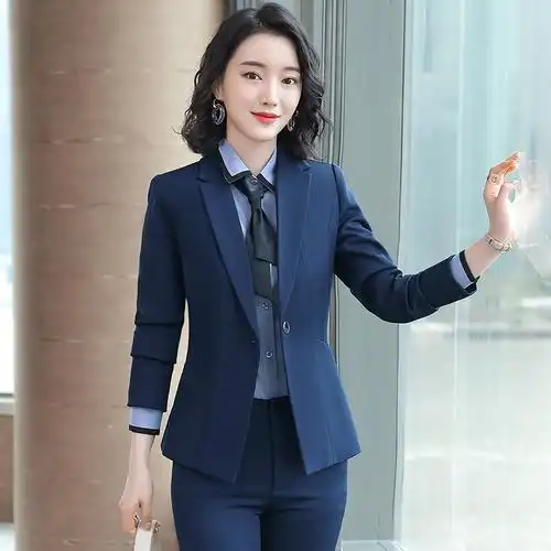 职业套装女2022春秋时尚气质修身职场商务正装白领西装销售工作服