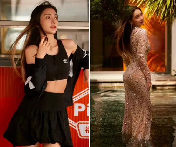 baby穿吊带背心晒马甲线,贴身礼服秀丰满翘臀,身材纤细站水中_腾讯