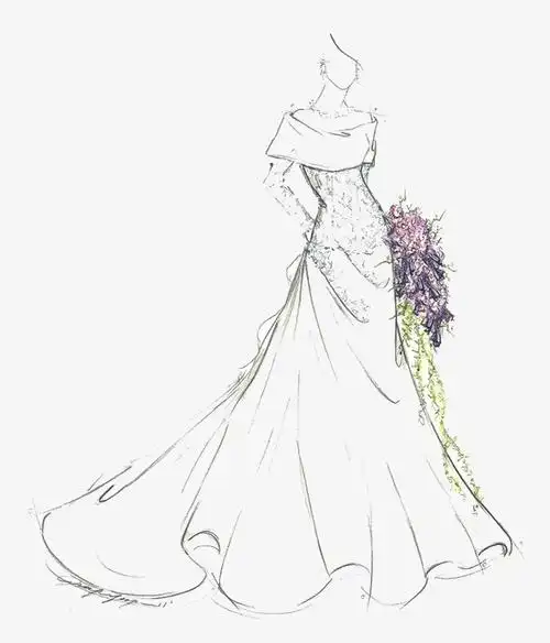 手绘婚纱