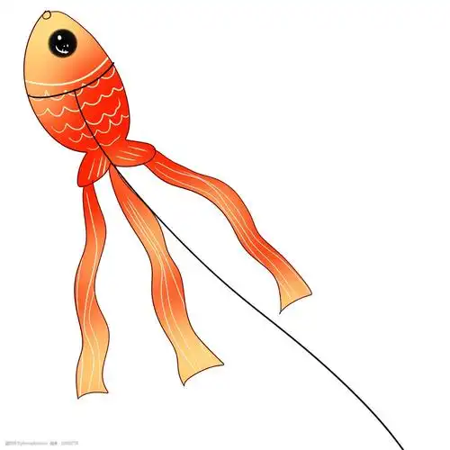 彩色小鱼风筝插画