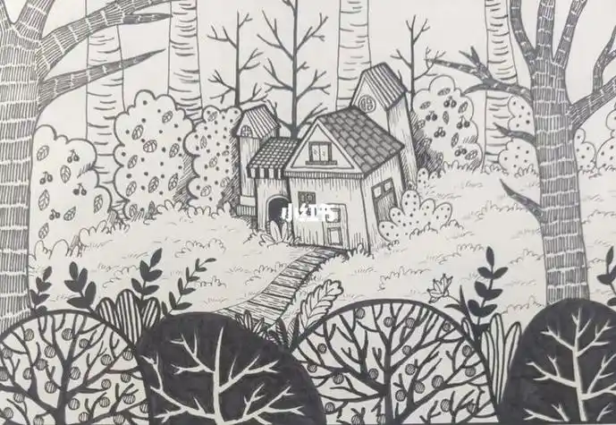 线描风景画线描风景画简单