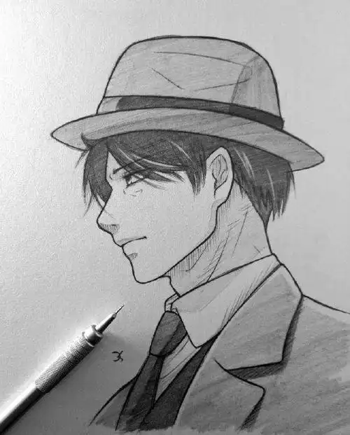 动漫人物素描手绘作品