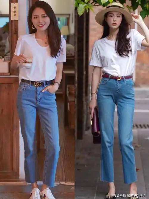 夏天穿牛仔裤,建议搭配这3种"上衣"!洋气又显瘦,还不易撞衫