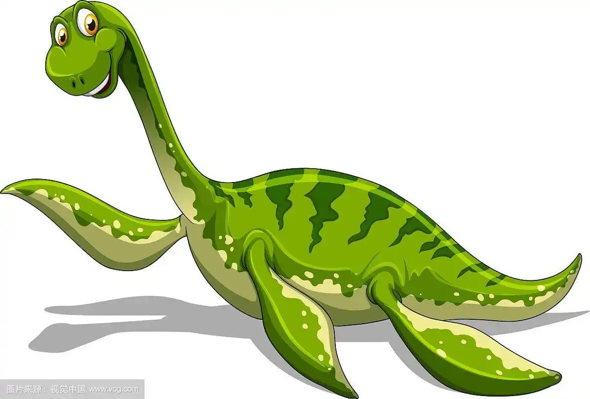 绿色的恐龙长着长长的脖子