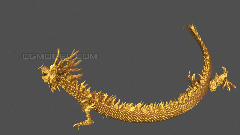 中国龙 金龙 龙,神龙,龙带路径动画