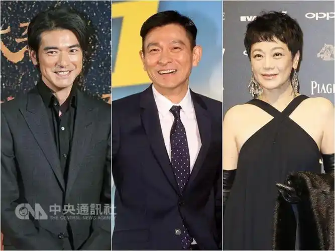 图:金城武(左)与张艾嘉(右),刘德华(中)获邀担任奥斯卡评委   中央