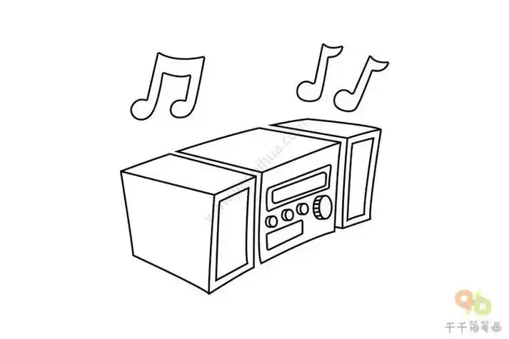 音箱简笔画如何画收音箱简笔画音响简笔画古典音响简笔画