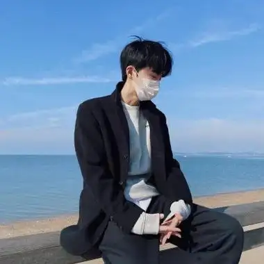 真人蓝色海边侧脸男生头像图片 2023忧郁微信男头图片合集