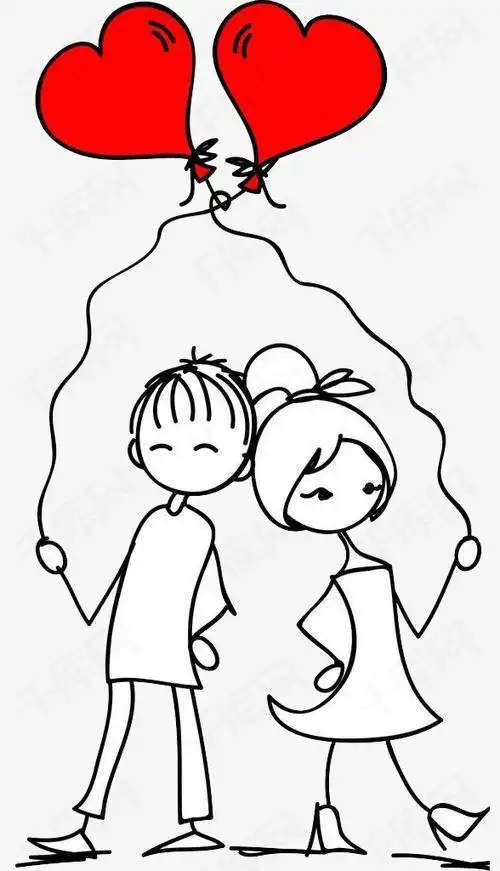 画恋爱情侣简笔画人文绘画情侣头像简笔画小人甜蜜可爱卡通情侣头像2