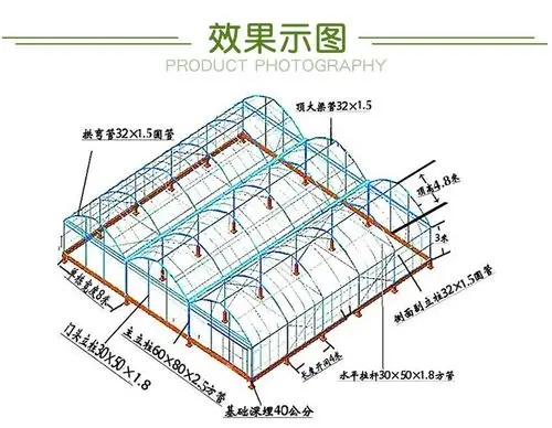 草莓外遮阳简易连栋大棚骨架定制蔬菜育苗热浸锌连体温室大棚钢架