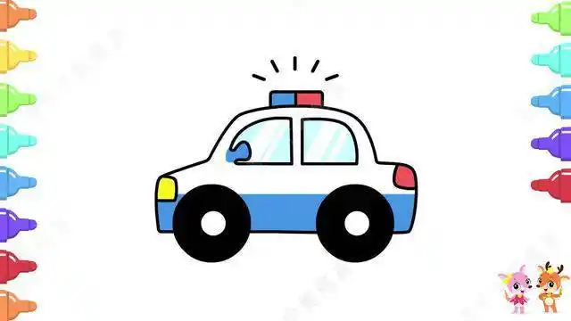 警车简笔画 警车简笔画 儿童简笔画