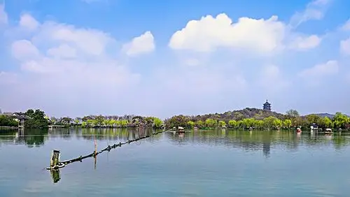 杭州西湖风光苏堤春晓