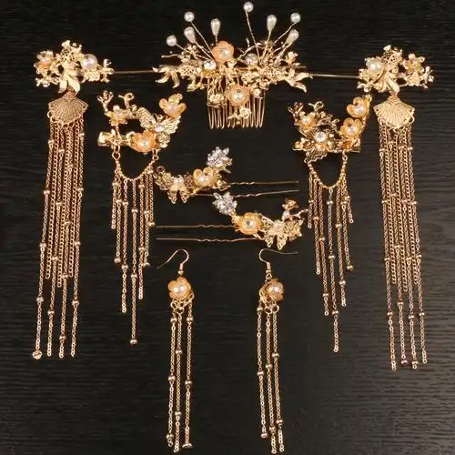 古风汉服发冠头饰女全套古装古代发饰仙气造型流苏步摇发簪配饰品