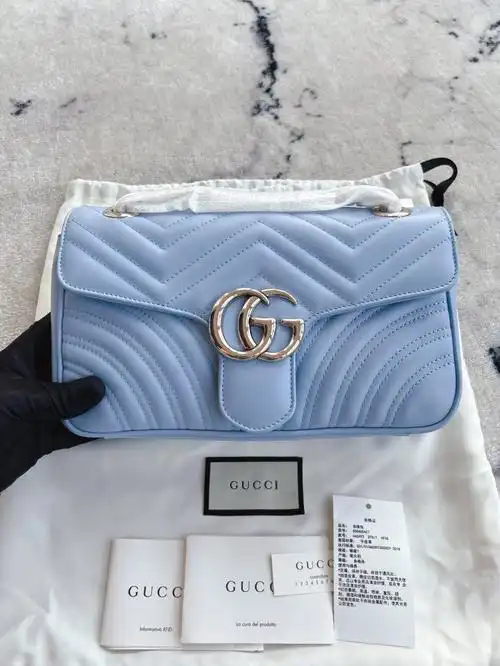 gucci马卡龙蓝色marmont