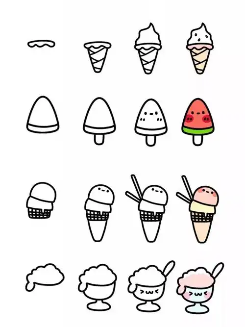 美食简笔画图片大全(50种美食简笔画) - 赤虎壹号